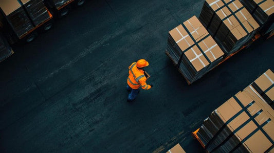 Warehouse manager walking in a warehouse