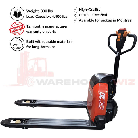Electric pallet jack 4400lbs capacity Montreal