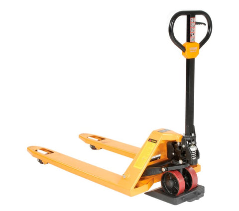 pallet jack stopper in use