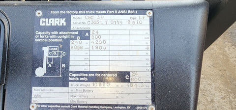 clark propane forklift specs used